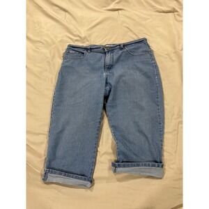 Lee Classic Fit At The Waist Denim Capris Medium Wash Cropped Jeans Womens 16W